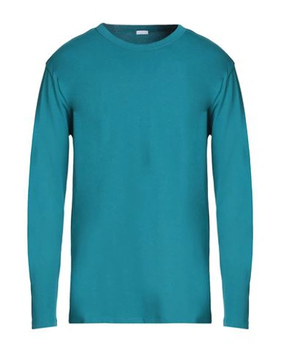 Shop 8 By Yoox Organic Cotton Basic L/sleeve T-shirt Man T-shirt Deep Jade Size Xxl Cotton In Green