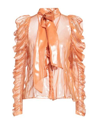 Shop W Les Femmes By Babylon Woman Shirt Orange Size 8 Polyamide