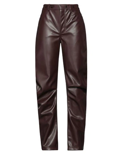 Philosophy Di Lorenzo Serafini Woman Pants Chocolate Brown Size 6 Polyester, Polyurethane Resin In Brown