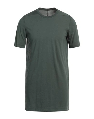 Shop Rick Owens Man T-shirt Dark Green Size S Cotton