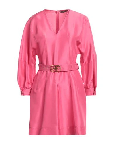 Shop Alberta Ferretti Woman Mini Dress Fuchsia Size 4 Silk In Pink