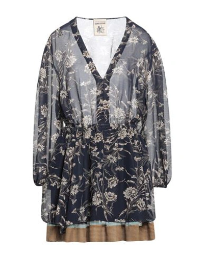 Semicouture Woman Mini Dress Navy Size 6 Polyester In Blue