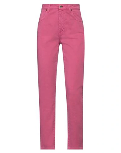 Alberta Ferretti Woman Jeans Magenta Size 4 Cotton, Elastane In Magenta
