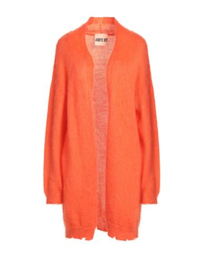 Aniye By Woman Cardigan Orange Size M Mohair Wool, Polyamide, Wool In Orange