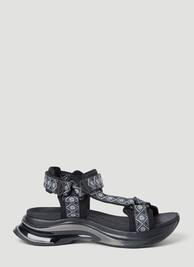 Shop Gucci Square G Run Sandals In Black