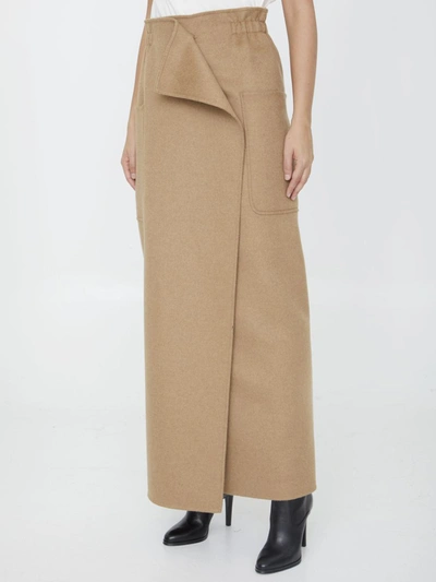 Shop Max Mara Carbone Skirt In Beige