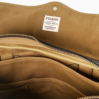 Shop Filson Camel Soft Briefcase In Brown