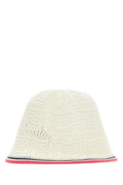Shop Fendi Woman White Crochet Bucket Hat