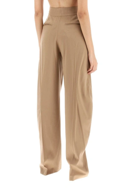 Shop Attico The  Gary Stretch Wool Trousers In Beige