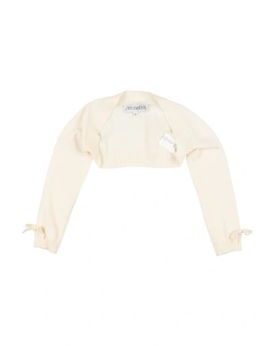 Shop Simonetta Toddler Girl Wrap Cardigans Ivory Size 5 Virgin Wool, Viscose, Polyamide, Cashmere In White