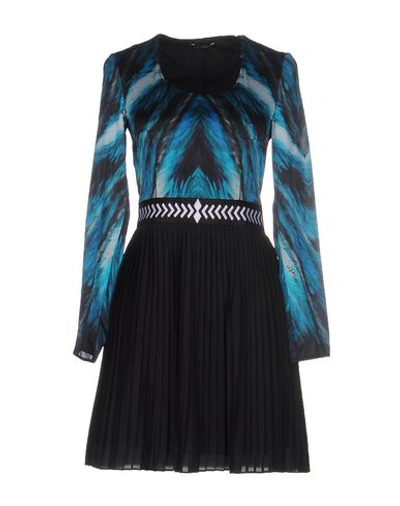 Byblos Woman Mini Dress Deep Teal Size 4 Silk, Viscose, Elastane, Polyester In Green