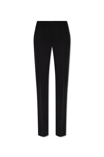 Shop Moschino Wool Pleat-front Trousers In Black