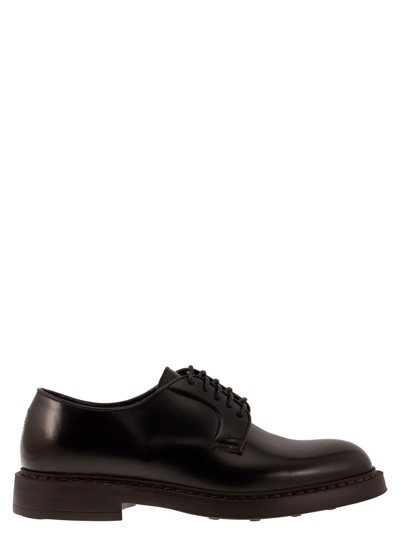 Shop Doucal's Leather Derby Lace-up In Brown