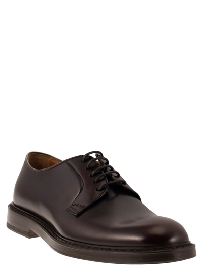 Shop Doucal's Horse - Derby Lace-up In Burgundy