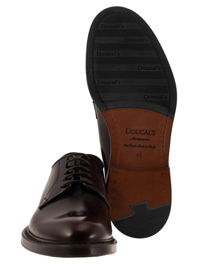 Shop Doucal's Horse - Derby Lace-up In Burgundy