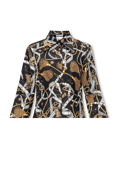Shop Moschino Printed Shirt  In Multicolor