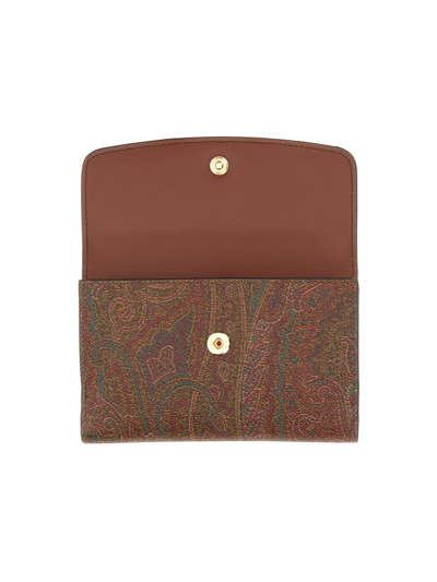 Shop Etro Paisley Print Wallet In Marrone