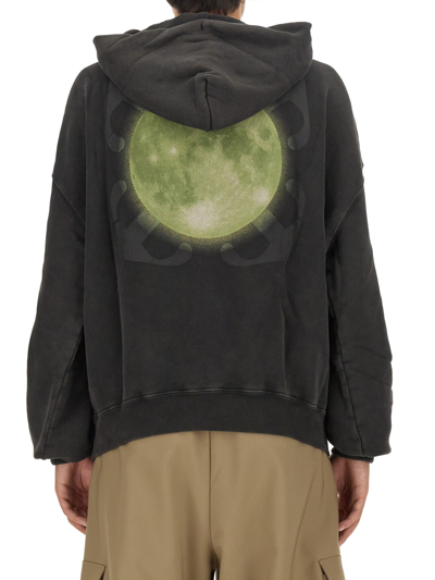 Shop Off-white Super Moon Print Sweatshirt In Nero