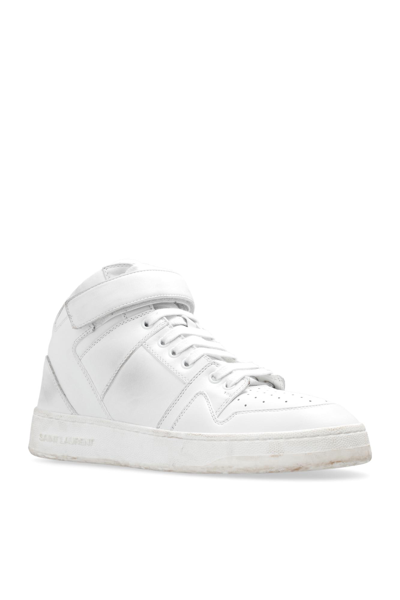 Shop Saint Laurent Lax Lace-up Sneakers In Bianco