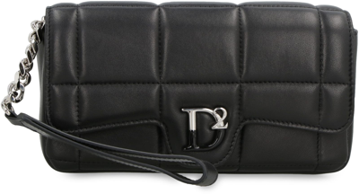 Dsquared2 D2 Statement Leather Clutch In Black