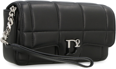 Dsquared2 D2 Statement Leather Clutch In Black