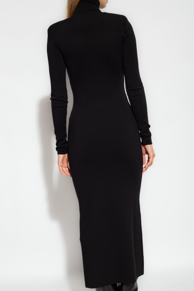 Shop Saint Laurent Wool Turtleneck Dress In Black