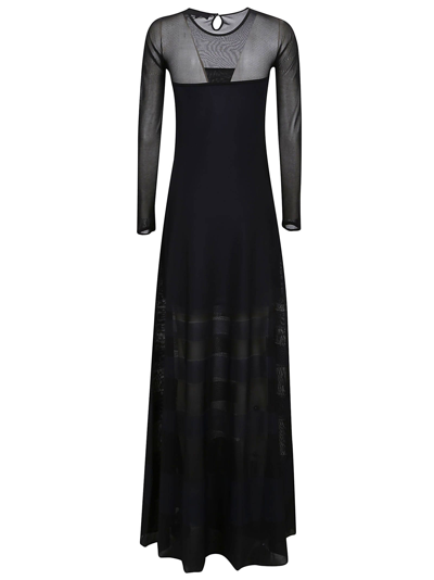 Shop Ralph Lauren Ls Cn Gown-long Sleeve-gown In Black