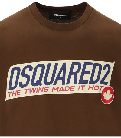Shop Dsquared2 Cool Fit Printed Tee In Marrone