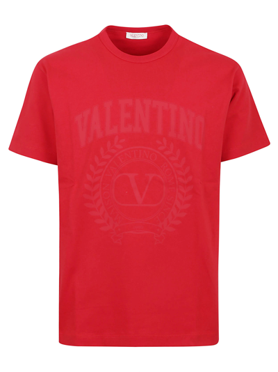Shop Valentino T-shirt Jersey Print Vltn In Rosso Rosso