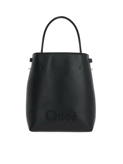 Shop Chloé Bag Chloe Sense Shiny Calfskin In Black