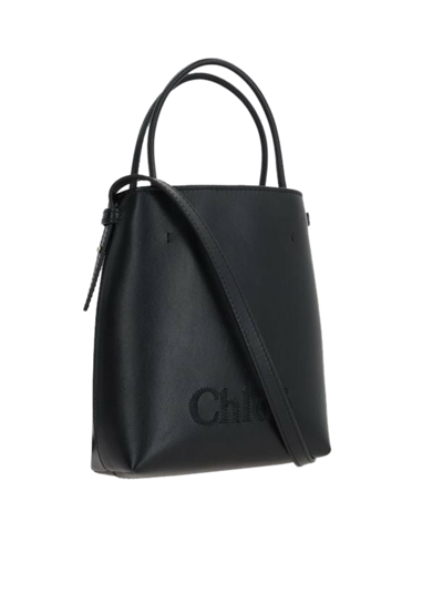 Shop Chloé Bag Chloe Sense Shiny Calfskin In Black