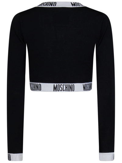 Shop Moschino Logo Tapes Sweater In Black