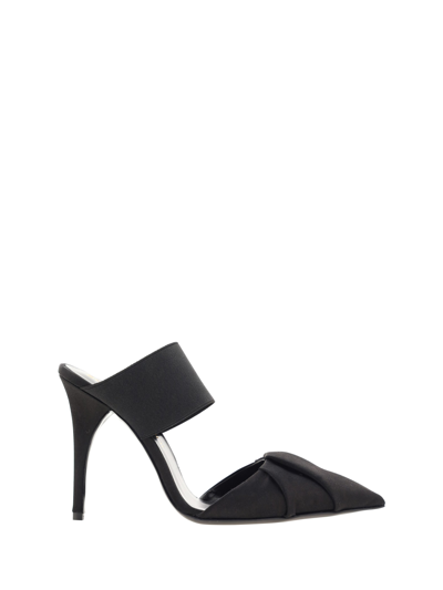 Bruno Frisoni 105mm Draped-design Stiletto Mules In Black