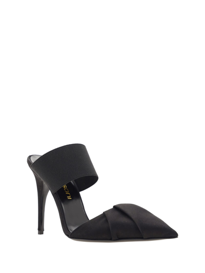 Bruno Frisoni 105mm Draped-design Stiletto Mules In Black