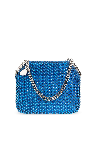 Shop Stella Mccartney Falabella Mini Shoulder Bag In Cobalt Blue