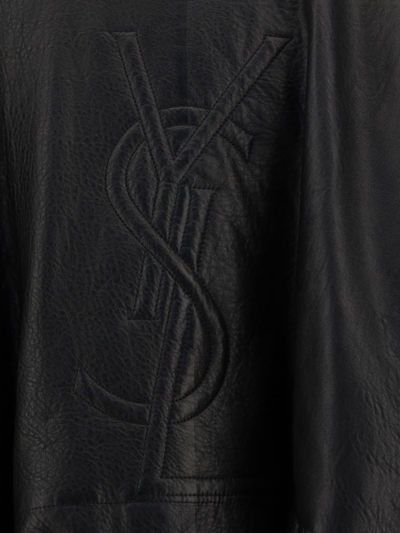Saint Laurent Casual Leather Bomber Jacket In Noir