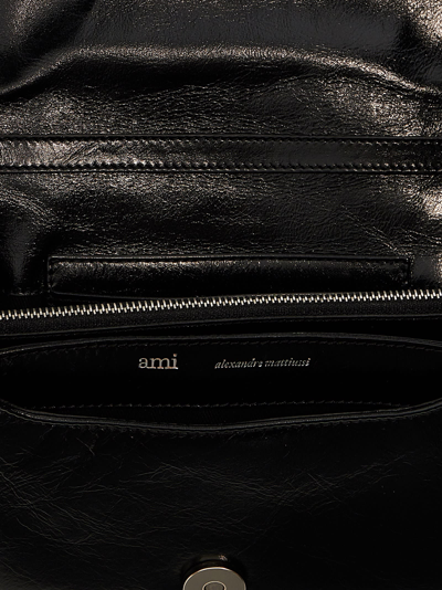 Shop Ami Alexandre Mattiussi Logo Shoulder Strap In Black
