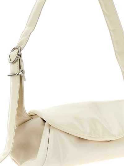 Shop Jil Sander Cannolo Big Shoulder Bag In White