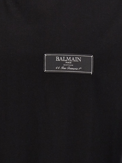 Shop Balmain Logo Patch T-shirt In Black