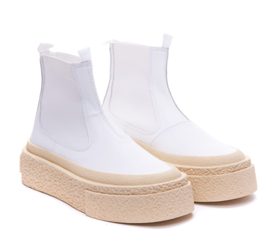 Shop Mm6 Maison Margiela Booties In White