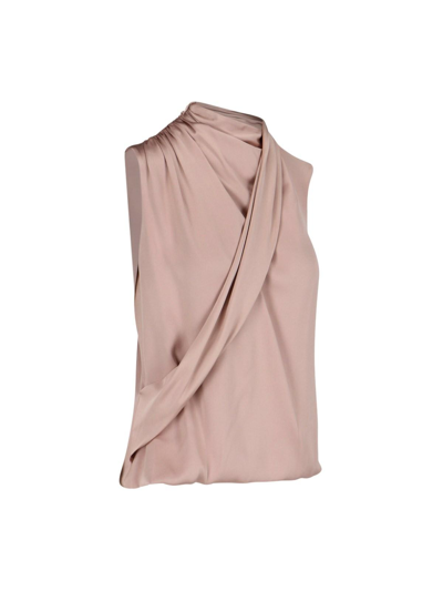 Shop Giorgio Armani Silk Top In Pink