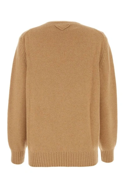 Shop Prada Woman Camel Wool Blend Sweater In Brown