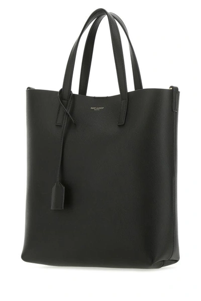 Shop Saint Laurent Woman Black Leather Toy Shopping Bag