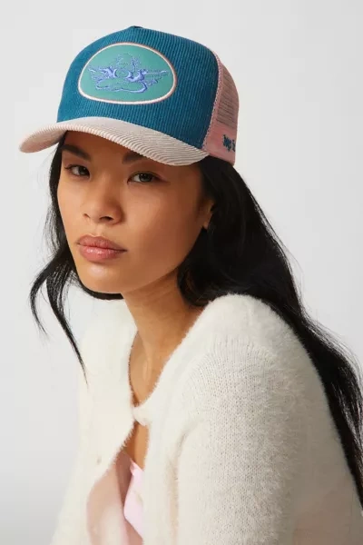 Shop Boys Lie Corduroy Classic Trucker Hat In Turquoise, Women's At Urban Outfitters In Turquoise + Pink