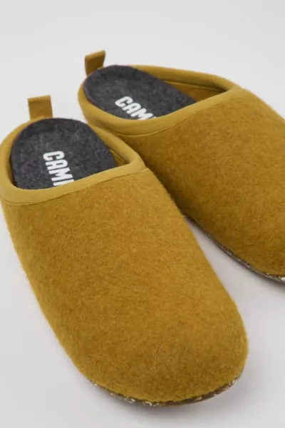 Shop Camper Wabi Wool Slipper In Mustard