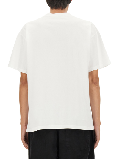 Shop Aries T-shirt With Logo In Bianco