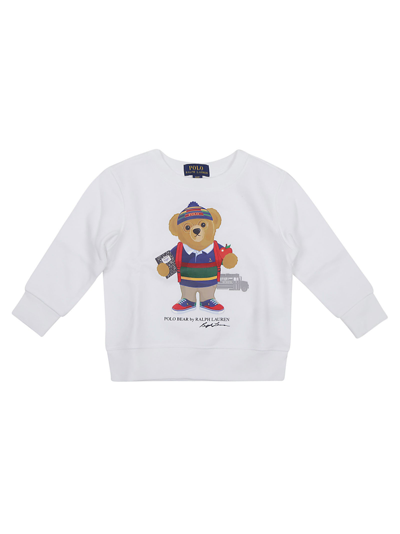 Shop Ralph Lauren Ls Cn-knit Shirts-sweatshirt In White