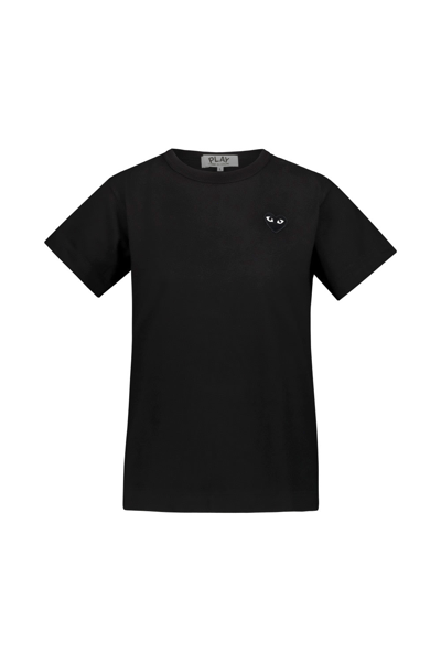 Shop Comme Des Garçons Play Play Comme Des Garçons T-shirt In Cotton With Black Embroidered Heart