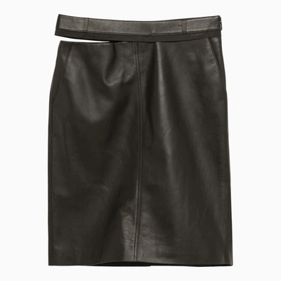 Shop Fendi Cut-out Detail Skirt In Black