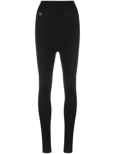 Shop Wolford Gathered Stretch Jersey Leggings In Multi-colored